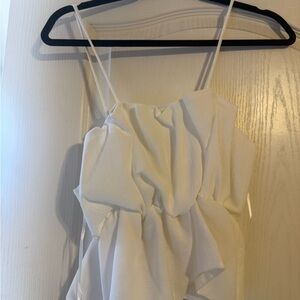 Zara White Ruffle Camisole